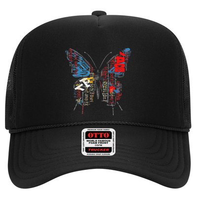 Butterfly Text Drawing Art Graphic Motif Anime Trucker Hat