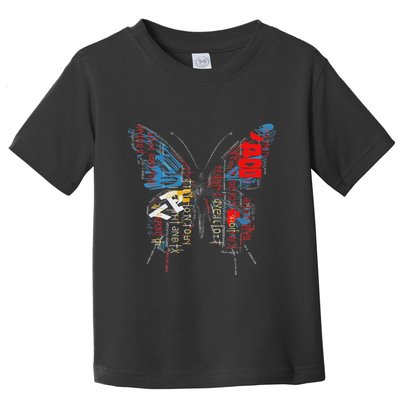 Butterfly Text Drawing Art Graphic Motif Anime Toddler T-Shirt