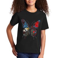 Butterfly Text Drawing Art Graphic Motif Anime Kids T-Shirt