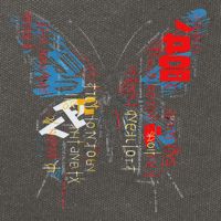 Butterfly Text Drawing Art Graphic Motif Anime Cotton Canvas Backpack