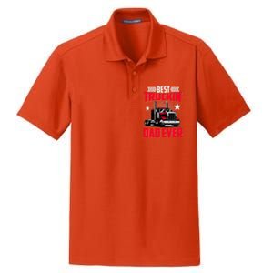 Best Trucking Dad Ever Trucker Funny Truck Driver Father Great Gift Dry Zone Grid Polo