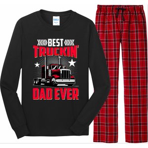 Best Trucking Dad Ever Trucker Funny Truck Driver Father Great Gift Long Sleeve Pajama Set