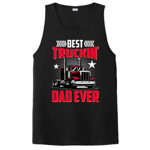 Best Trucking Dad Ever Trucker Funny Truck Driver Father Great Gift PosiCharge Competitor Tank