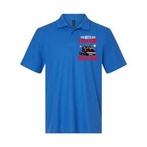 Best Trucking Dad Ever Trucker Funny Truck Driver Father Great Gift Softstyle Adult Sport Polo