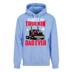 Best Trucking Dad Ever Trucker Funny Truck Driver Father Great Gift Unisex Surf Hoodie