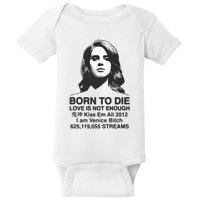 Born To Die Love Is Not Enough Kiss Em All Baby Bodysuit