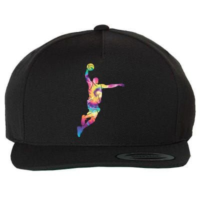 Basketball Tie Dye Vintage Retro Player Wool Snapback Cap