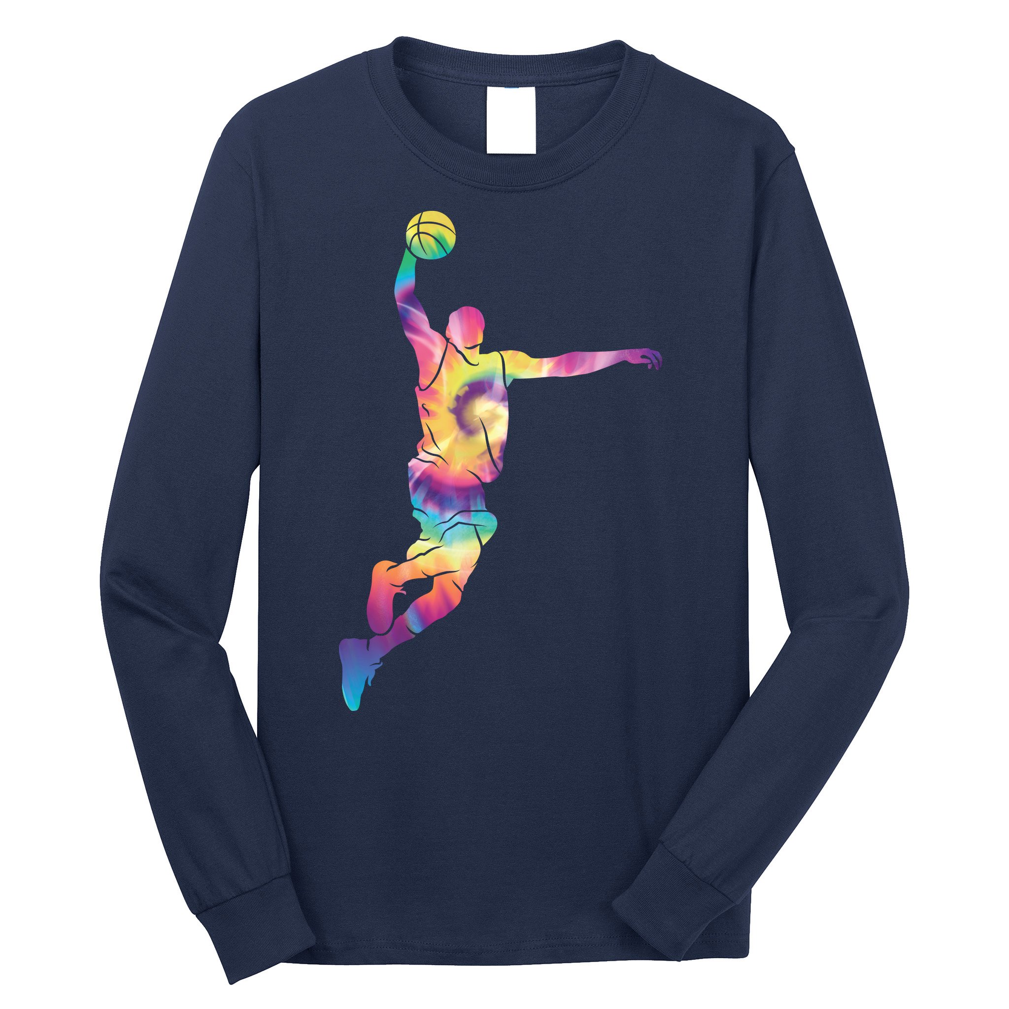 Basketball Tie Dye Vintage Retro Player Long Sleeve Shirt