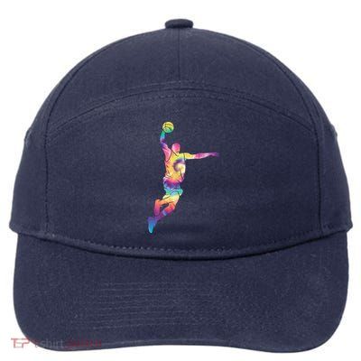 Basketball Tie Dye Vintage Retro Player 7-Panel Snapback Hat