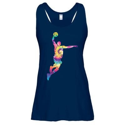 Basketball Tie Dye Vintage Retro Player Ladies Essential Flowy Tank