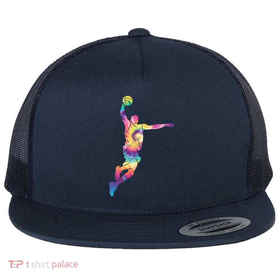 Basketball Tie Dye Vintage Retro Player Flatbill Hat