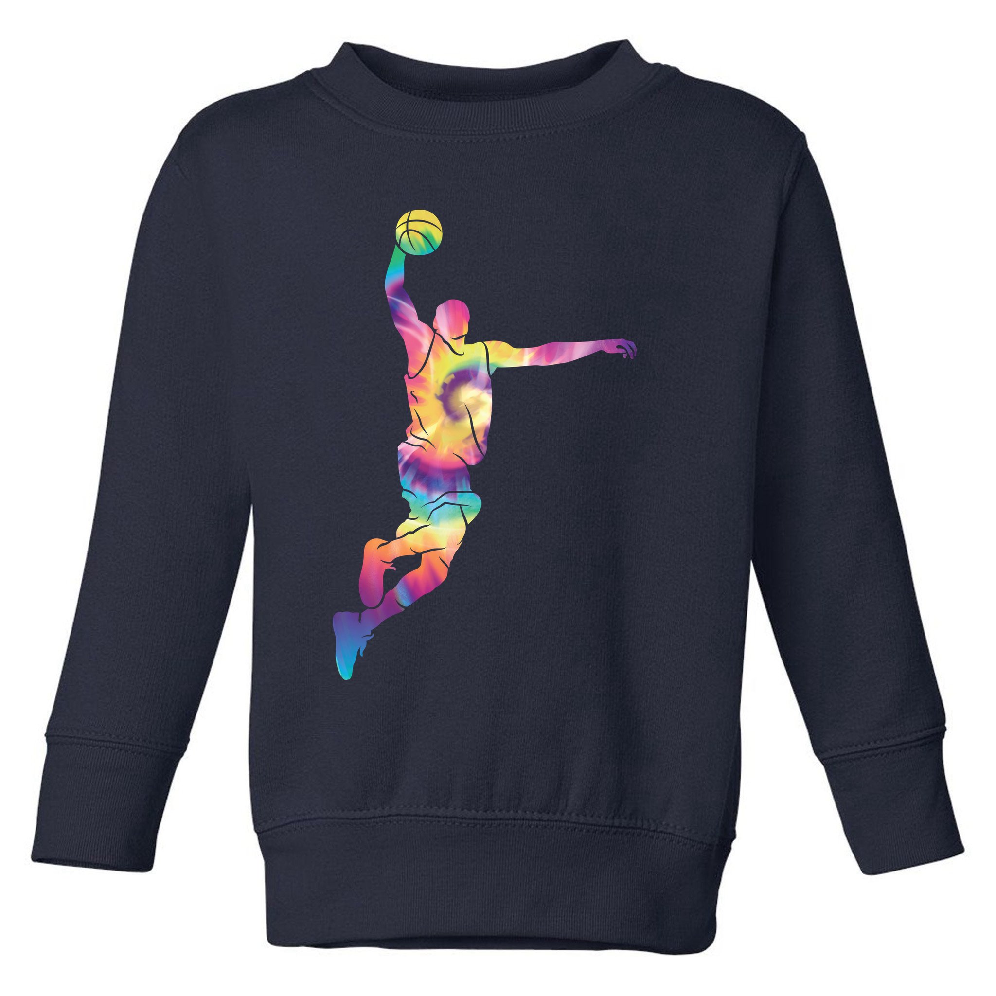 Basketball Tie Dye Vintage Retro Player Toddler Sweatshirt