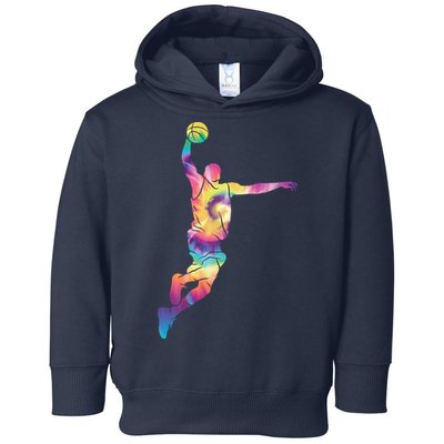 Basketball Tie Dye Vintage Retro Player Toddler Hoodie