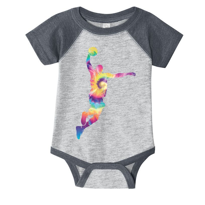 Basketball Tie Dye Vintage Retro Player Infant Baby Jersey Bodysuit
