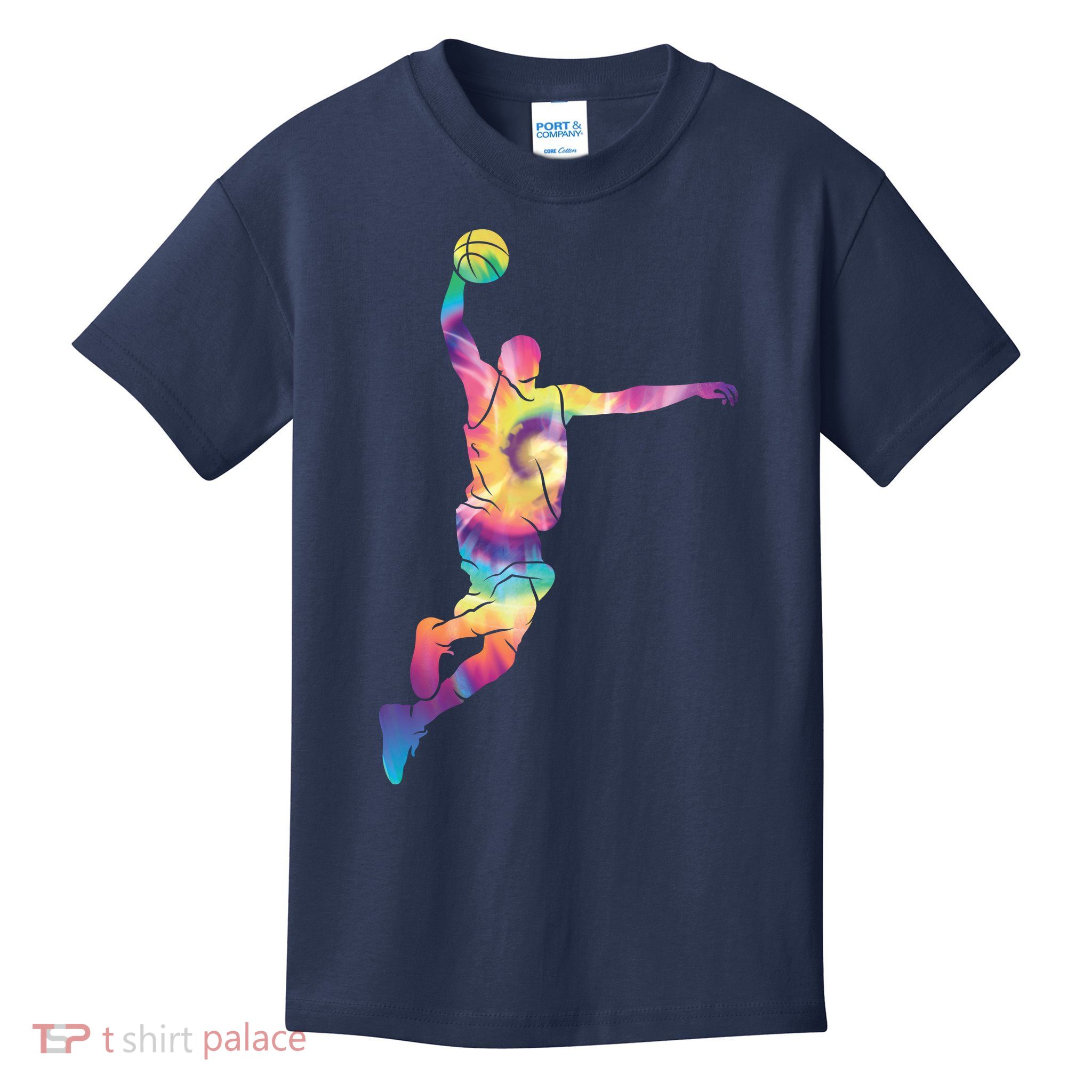 Basketball Tie Dye Vintage Retro Player Kids T-Shirt