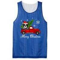 Boston Terrier Dog Riding Red Truck Merry Christmas Pajama Gift Mesh Reversible Basketball Jersey Tank