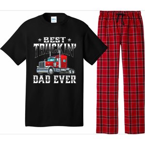 Best Truckin' Dad Trucker Semi Truck Driver Big Rig Pajama Set