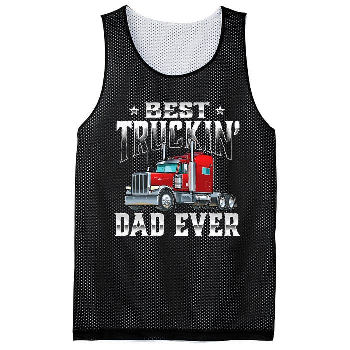 Best Truckin' Dad Trucker Semi Truck Driver Big Rig Mesh Reversible Basketball Jersey Tank