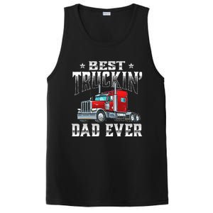 Best Truckin' Dad Trucker Semi Truck Driver Big Rig PosiCharge Competitor Tank