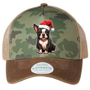 Boston Terrier Dog Wearing Santa Hat Xmas Holiday Christmas Legacy Tie Dye Trucker Hat