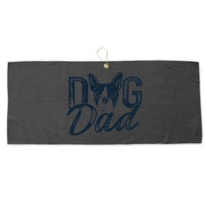 Boston Terrier Dog Dad Large Microfiber Waffle Golf Towel