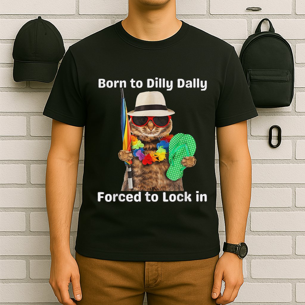 Born To Dilly Dally Forced To Lock In Cat Women T-Shirt