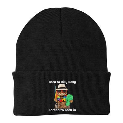 Born To Dilly Dally Forced To Lock In Cat Women Beanie