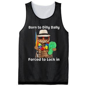 Born To Dilly Dally Forced To Lock In Cat Women Mesh Reversible Basketball Jersey Tank