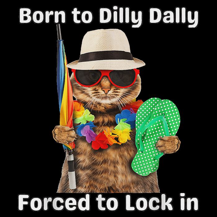 Born To Dilly Dally Forced To Lock In Cat Women Cropped Pullover Crew
