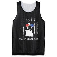 Boston Terrier Dad American Flag 4th Of July Dog Fathers Day Mesh Reversible Basketball Jersey Tank