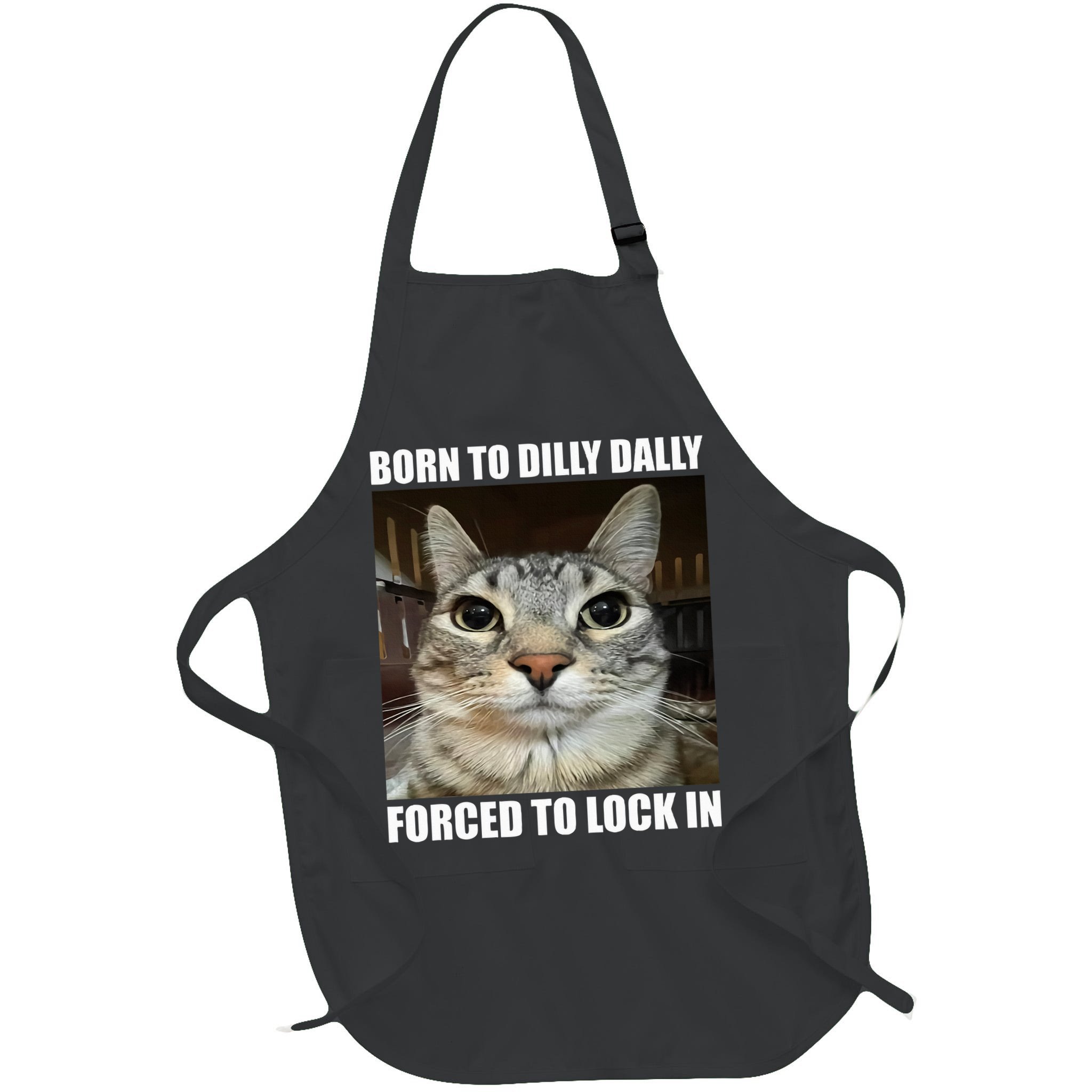 Born To Dilly Dallly Forced To Lock In Cat Lover Apron