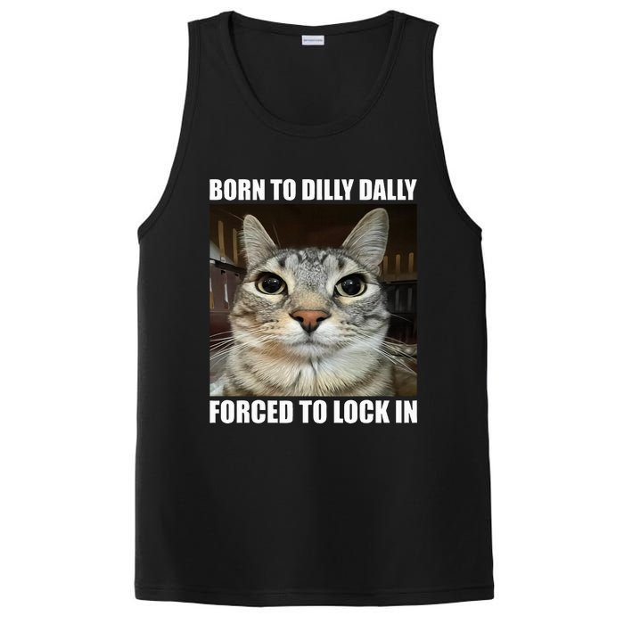 Born To Dilly Dallly Forced To Lock In Cat Lover PosiCharge Competitor Tank