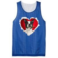 Boston Terrier Dog Rose Heart Valentines Day Couple Funny Gift Mesh Reversible Basketball Jersey Tank