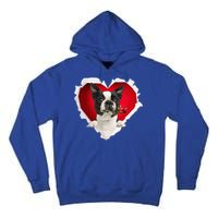 Boston Terrier Dog Rose Heart Valentines Day Couple Funny Gift Tall Hoodie