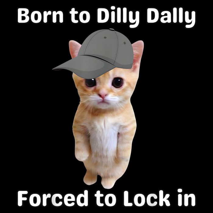 Born To Dilly Dally Forced To Lock In Cat Flexfit Unipanel Trucker Cap