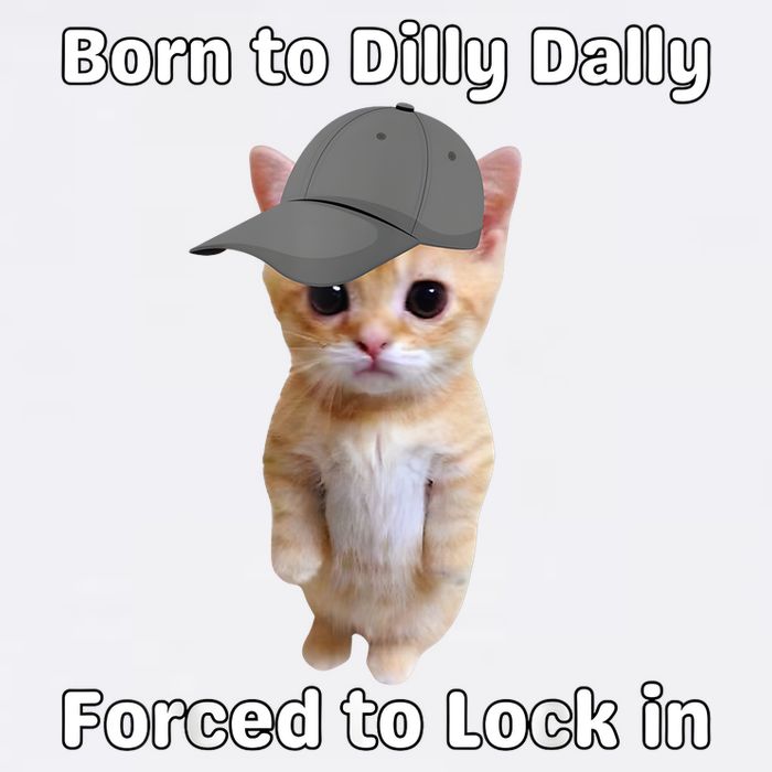 Born To Dilly Dally Forced To Lock In Cat Garment-Dyed Sweatshirt