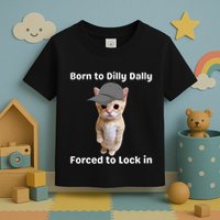Born To Dilly Dally Forced To Lock In Cat Toddler T-Shirt
