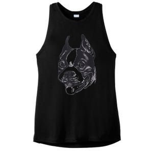 Boston Terrier Dog Lovers Funny Dog Face Classic Ladies PosiCharge Tri-Blend Wicking Tank