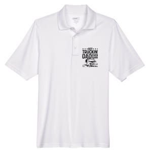 Best Truckin' Dad Ever Truck Driver Father's Day Gift Men's Origin Performance Pique Polo