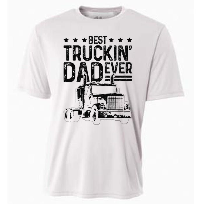 Best Truckin' Dad Ever Truck Driver Father's Day Gift Cooling Performance Crew T-Shirt