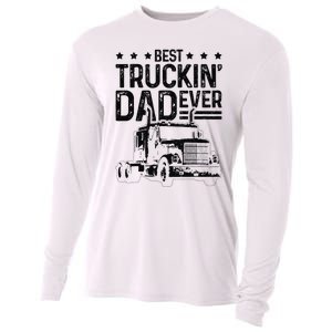 Best Truckin' Dad Ever Truck Driver Father's Day Gift Cooling Performance Long Sleeve Crew