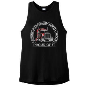 Best Trucking Dad Ever Patriotic Trucker Cute Gift Ladies PosiCharge Tri-Blend Wicking Tank