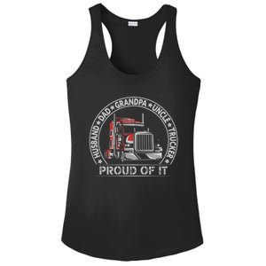 Best Trucking Dad Ever Patriotic Trucker Cute Gift Ladies PosiCharge Competitor Racerback Tank