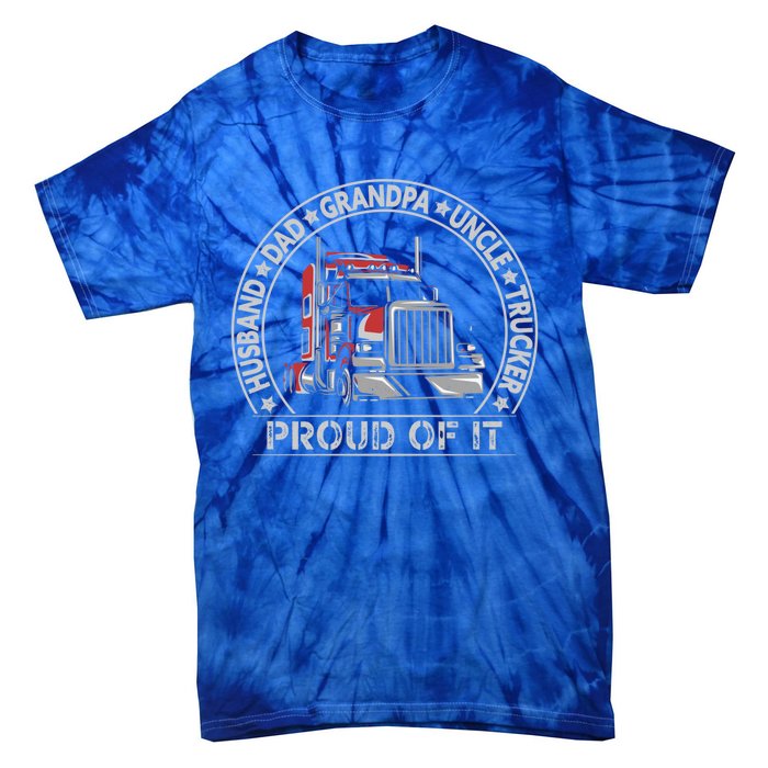 Best Trucking Dad Ever Patriotic Trucker Cute Gift Tie-Dye T-Shirt