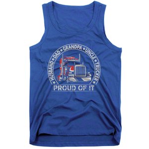 Best Trucking Dad Ever Patriotic Trucker Cute Gift Tank Top