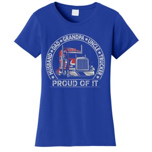 Best Trucking Dad Ever Patriotic Trucker Cute Gift Women's T-Shirt