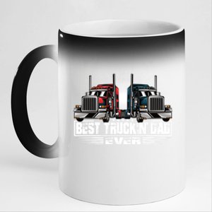 Best Truckin Dad Ever Truck Driver Gift 11oz Black Color Changing Mug