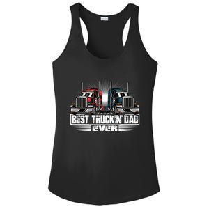 Best Truckin Dad Ever Truck Driver Gift Ladies PosiCharge Competitor Racerback Tank