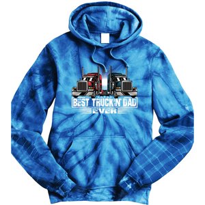 Best Truckin Dad Ever Truck Driver Gift Tie Dye Hoodie