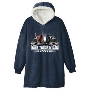 Best Truckin Dad Ever Truck Driver Gift Hooded Wearable Blanket